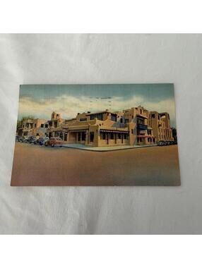 Vintage La Fonda Hotel Santa Fe NM Postcard - Fred Harvey Southwest 1950s
